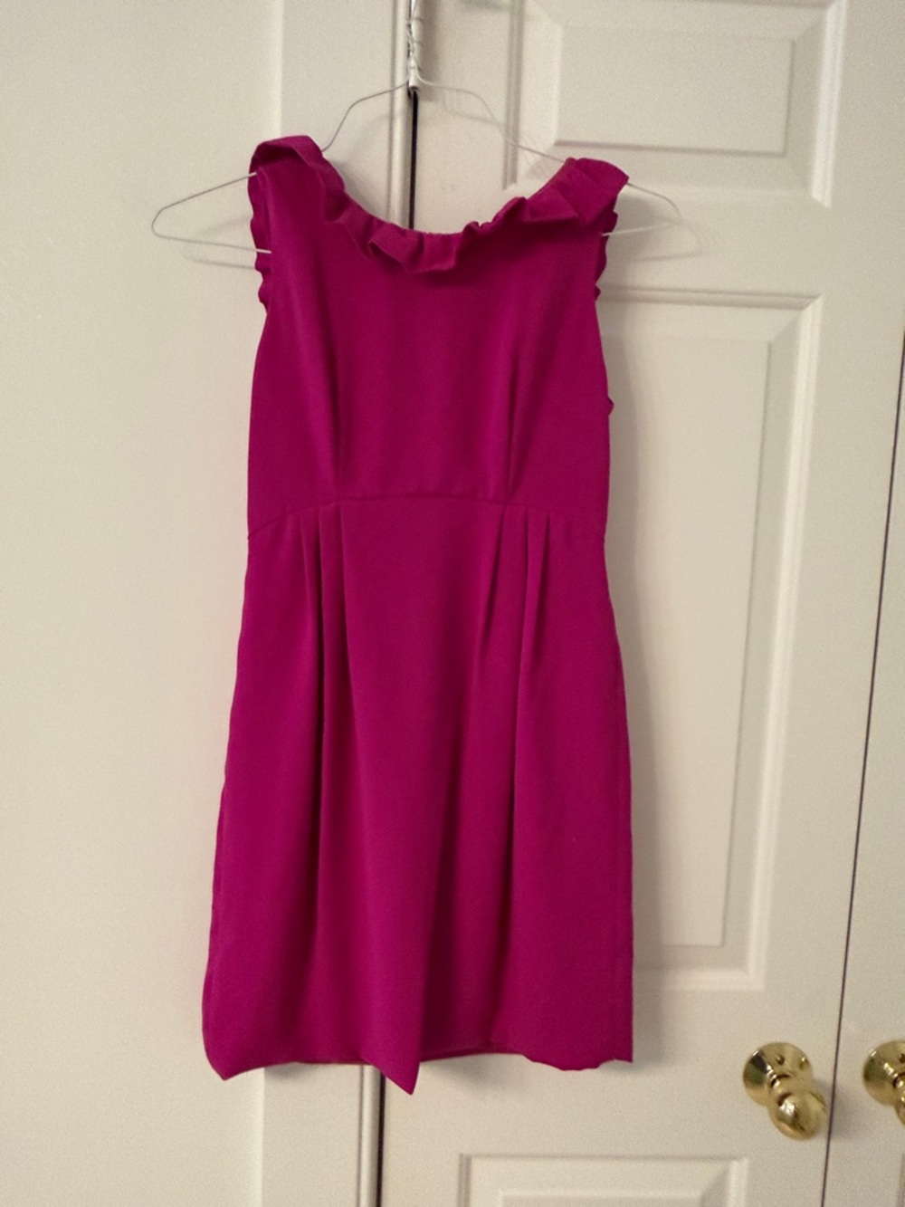 Ladies Fuchsia Ruffled Neck Party Dress - NWOT